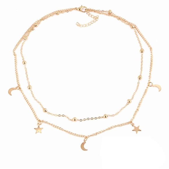 ✨✨HP✨✨NEW Dainty Gold Moon and Star Double Choker - Picture 5 of 7
